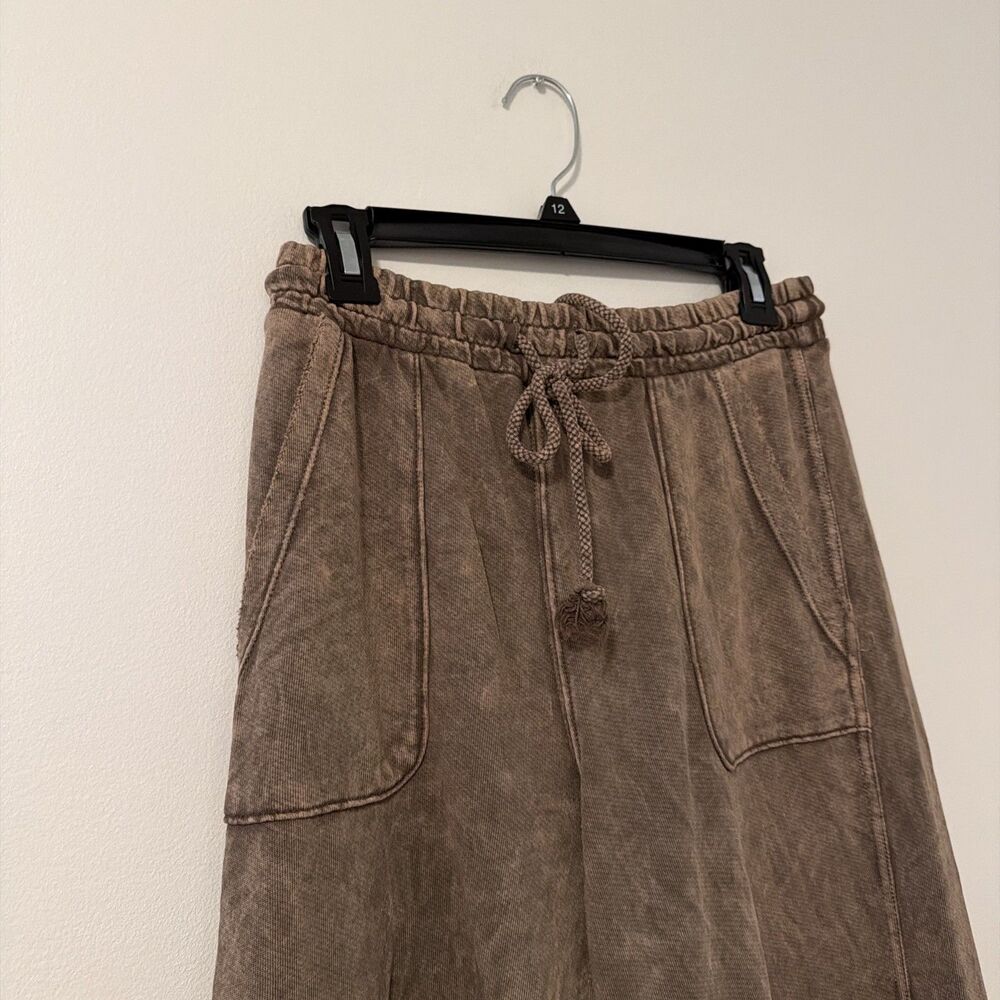 Three Bird Nest Brown Lounge Pants Wide Leg Relaxed NWOT - Small - Picture 2 of 11